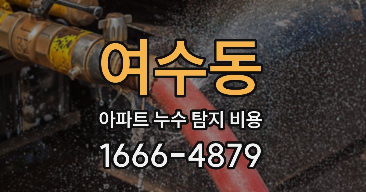 여수동 아파트 누수 탐지 비용