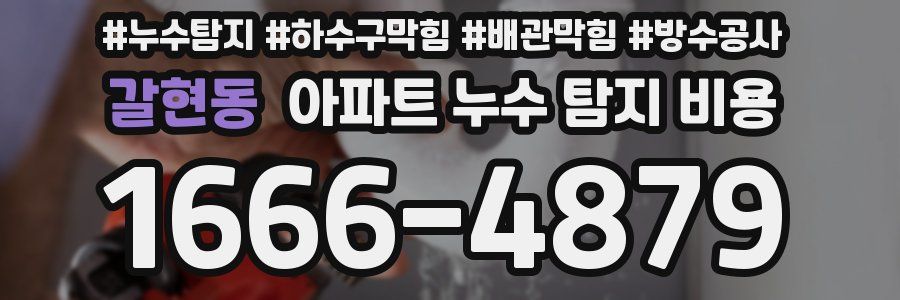 갈현동 아파트 누수 탐지 비용