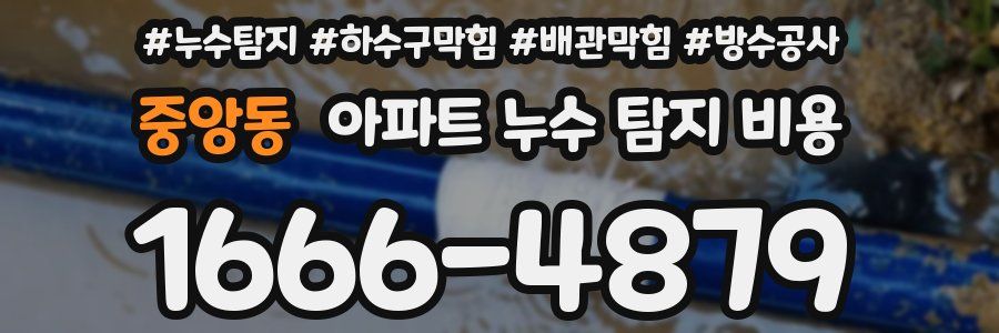 중앙동 아파트 누수 탐지 비용