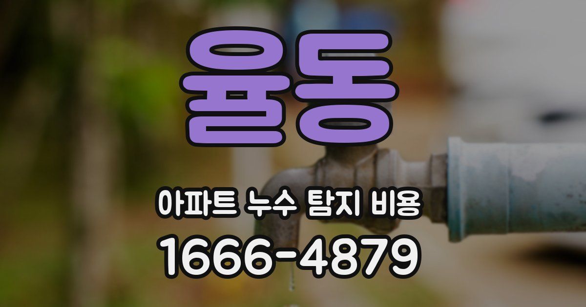 율동 아파트 누수 탐지 비용