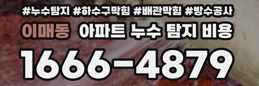 이매동 아파트 누수 탐지 비용