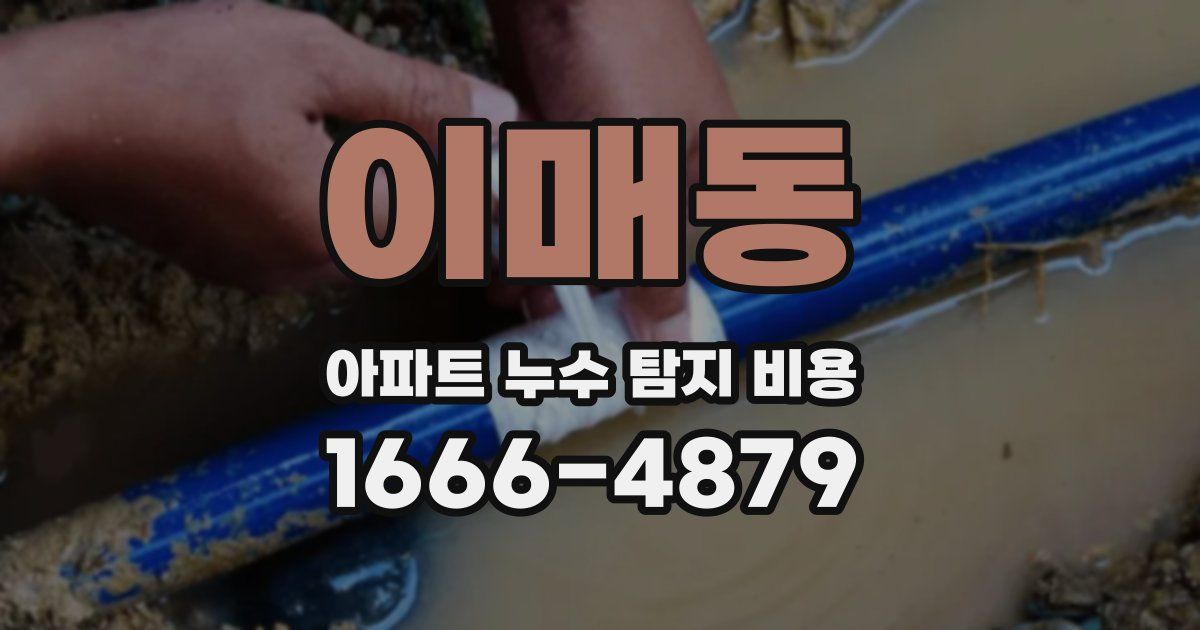 이매동 아파트 누수 탐지 비용
