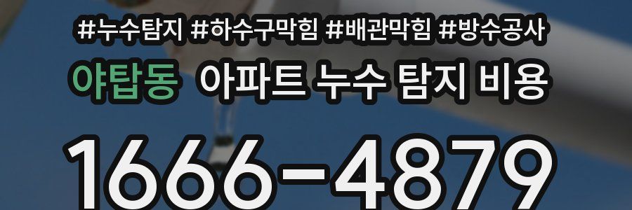 야탑동 아파트 누수 탐지 비용