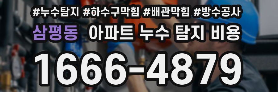 삼평동 아파트 누수 탐지 비용