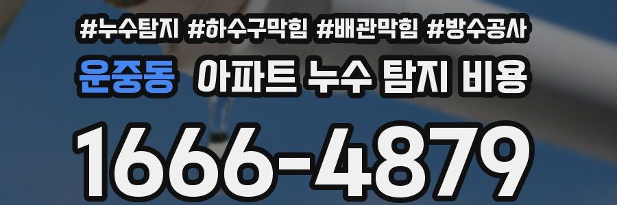 운중동 아파트 누수 탐지 비용