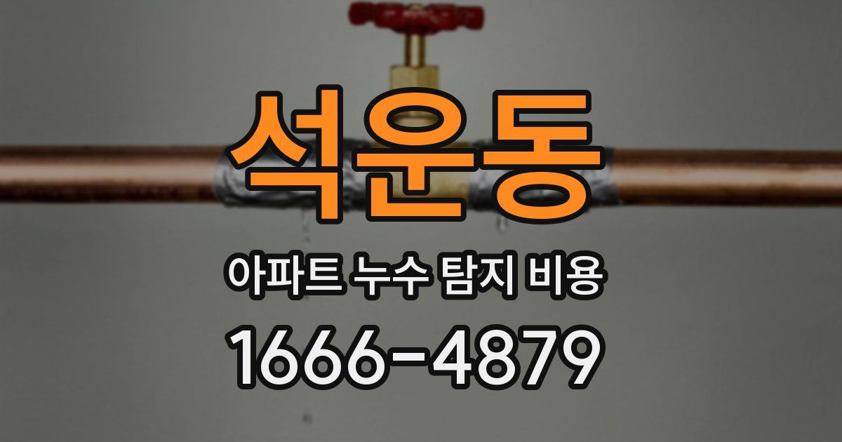 석운동 아파트 누수 탐지 비용
