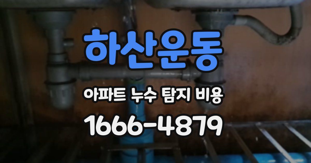 하산운동 아파트 누수 탐지 비용