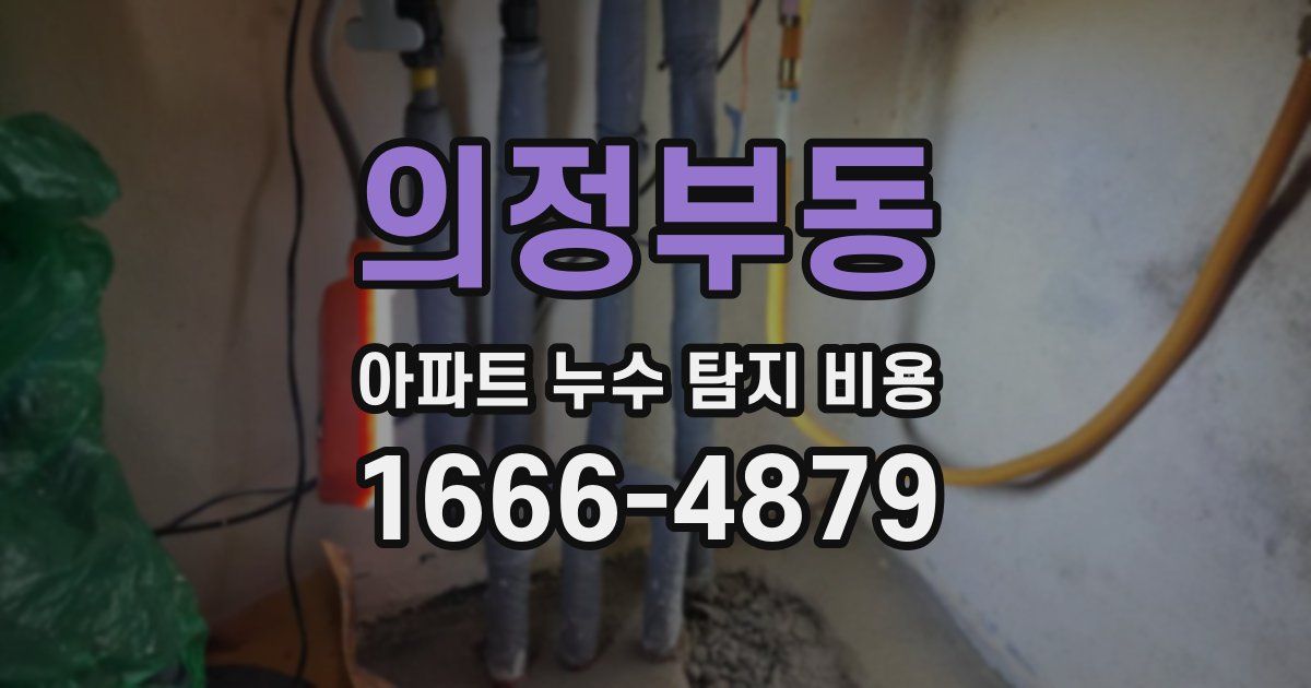 의정부동 아파트 누수 탐지 비용