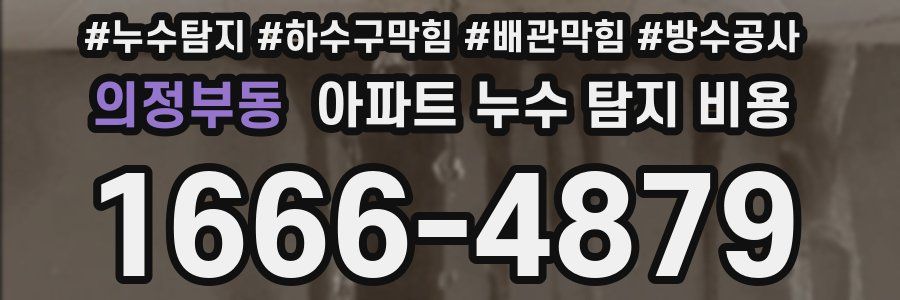 의정부동 아파트 누수 탐지 비용
