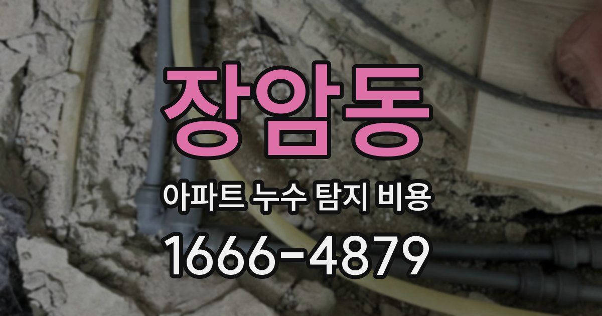 장암동 아파트 누수 탐지 비용