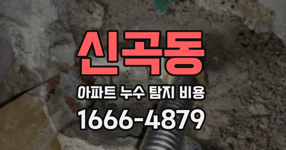 신곡동 아파트 누수 탐지 비용