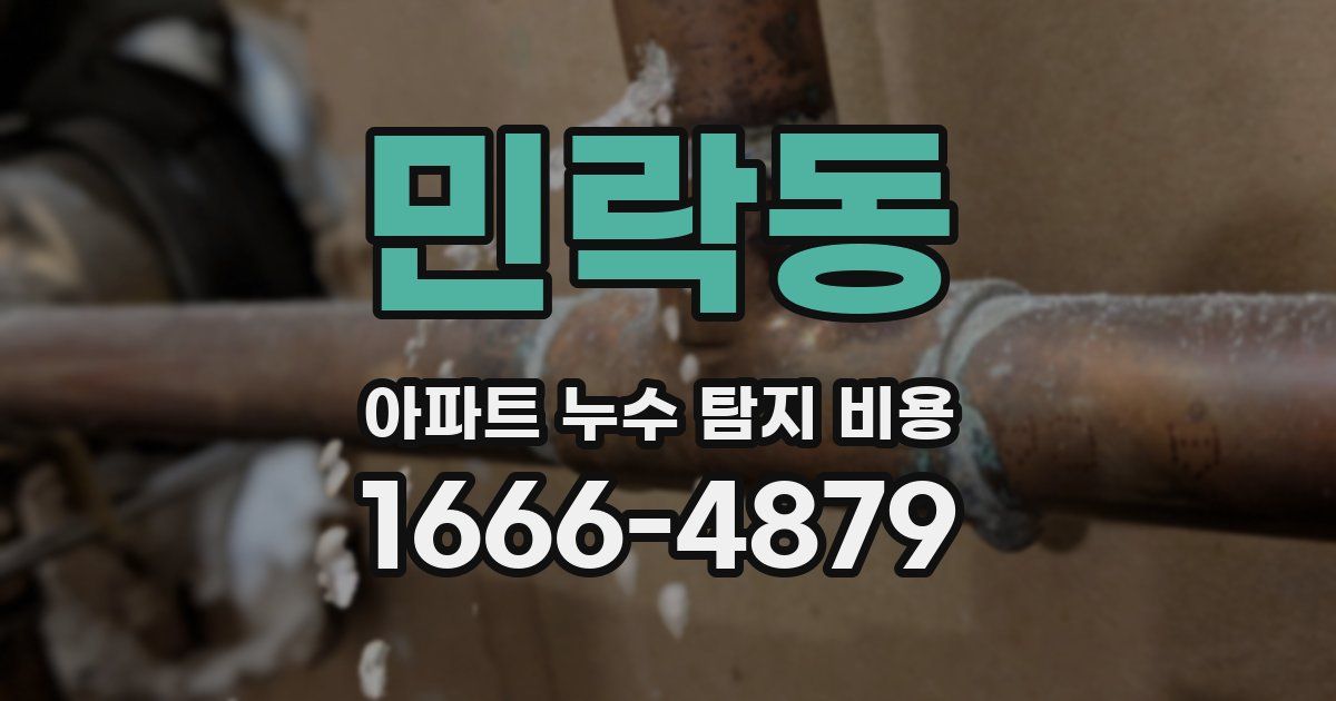 민락동 아파트 누수 탐지 비용
