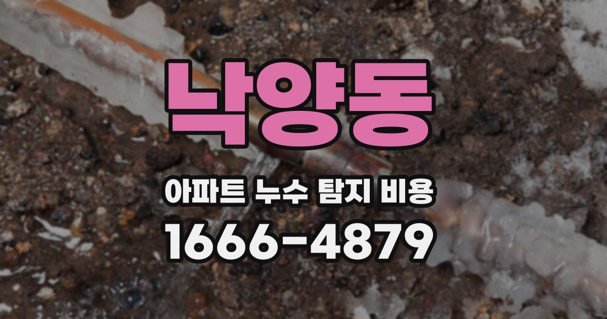 낙양동 아파트 누수 탐지 비용