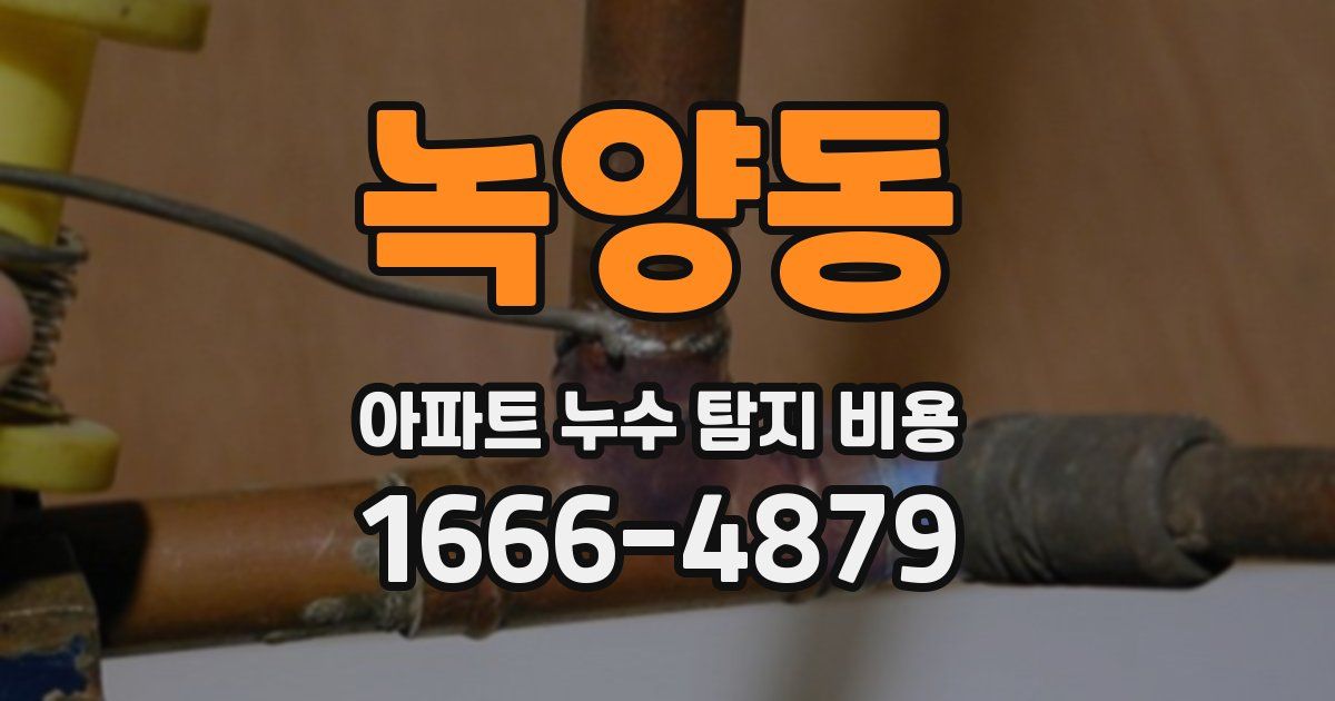 녹양동 아파트 누수 탐지 비용