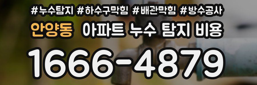 안양동 아파트 누수 탐지 비용