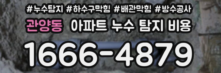 관양동 아파트 누수 탐지 비용