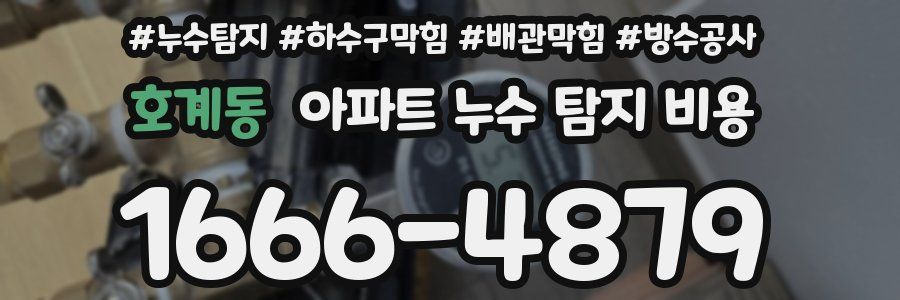 호계동 아파트 누수 탐지 비용