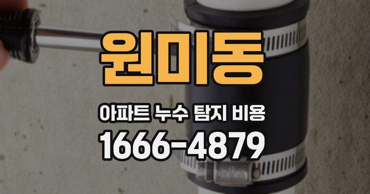 원미동 아파트 누수 탐지 비용