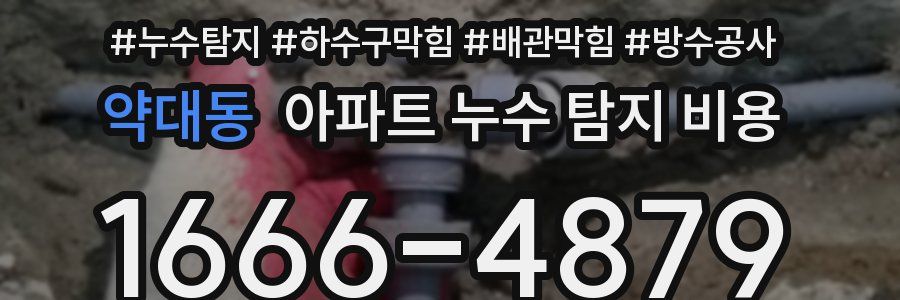 약대동 아파트 누수 탐지 비용