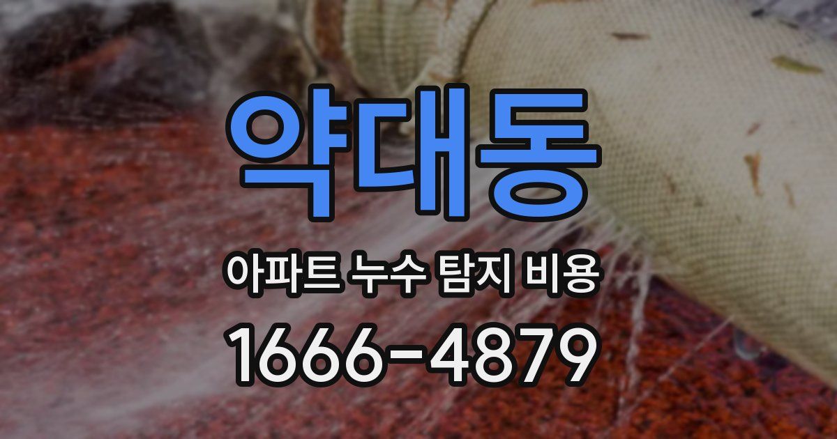 약대동 아파트 누수 탐지 비용