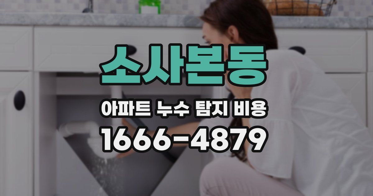 소사본동 아파트 누수 탐지 비용