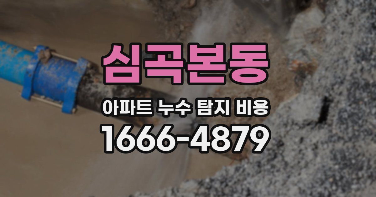 심곡본동 아파트 누수 탐지 비용