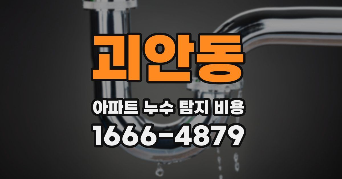 괴안동 아파트 누수 탐지 비용
