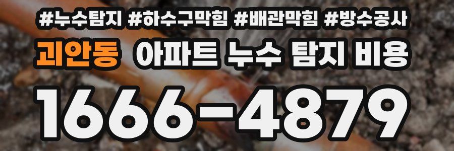 괴안동 아파트 누수 탐지 비용