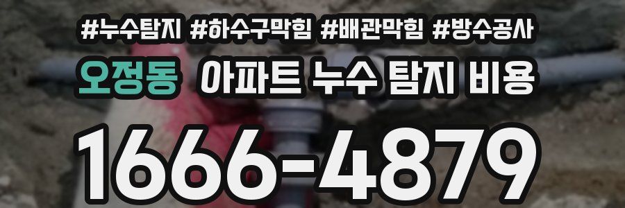 오정동 아파트 누수 탐지 비용