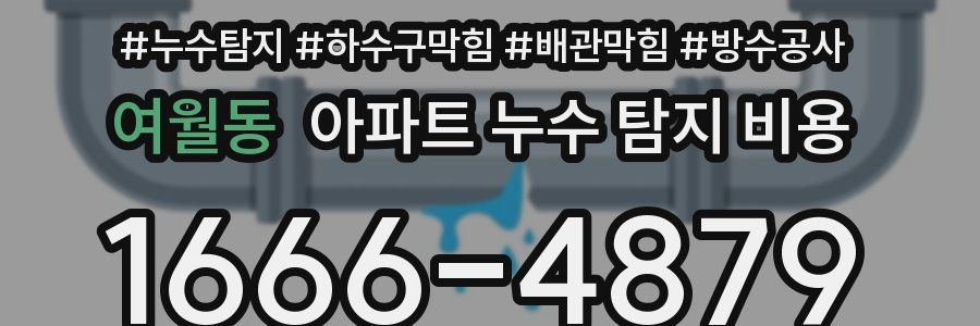 여월동 아파트 누수 탐지 비용