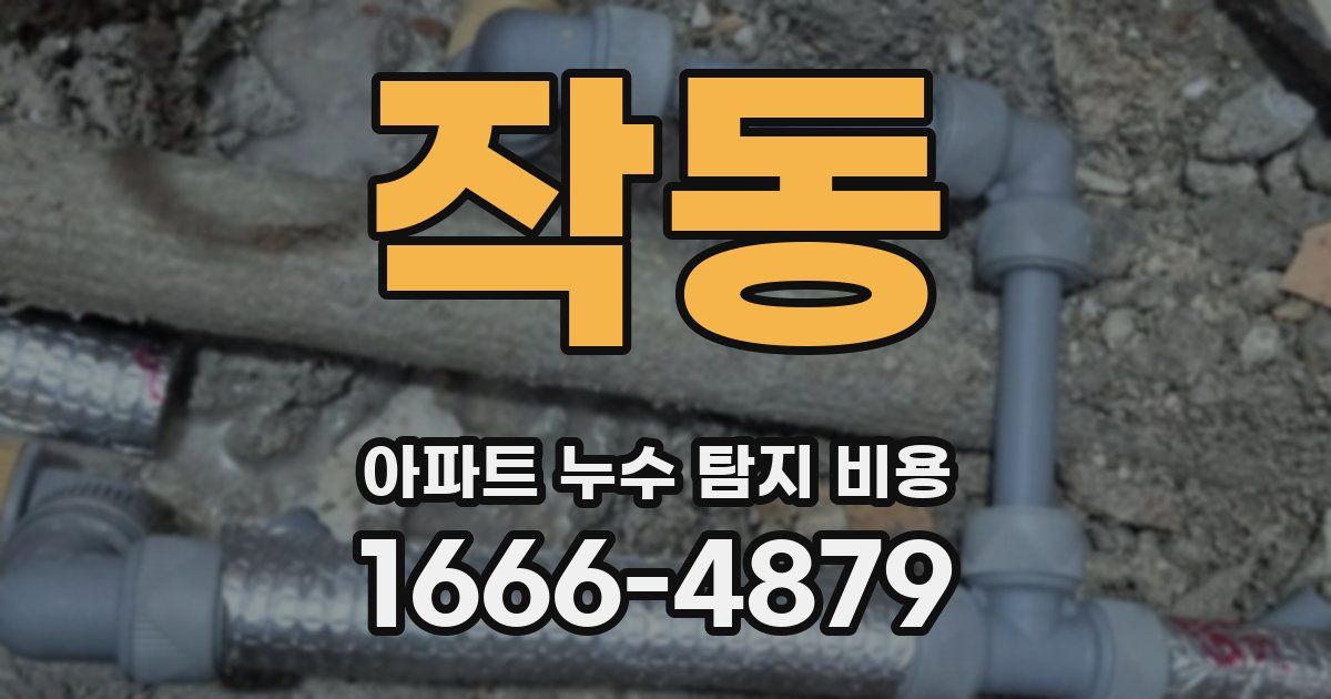 작동 아파트 누수 탐지 비용
