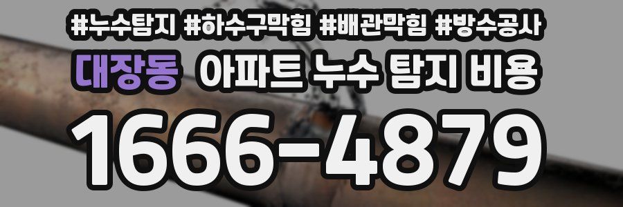 대장동 아파트 누수 탐지 비용
