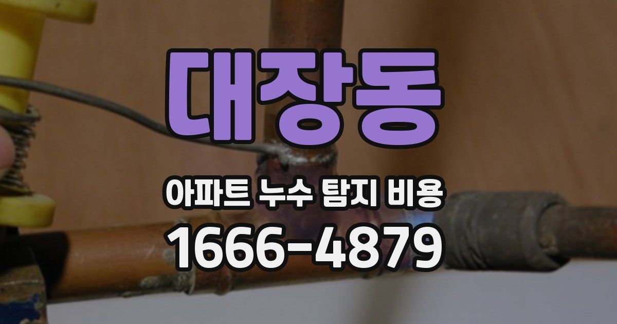 대장동 아파트 누수 탐지 비용