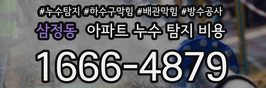 삼정동 아파트 누수 탐지 비용