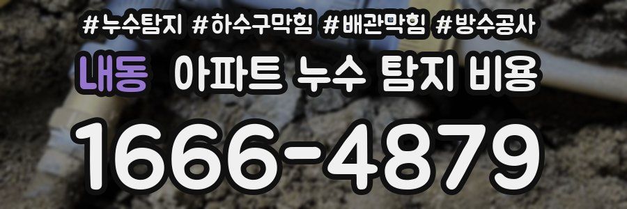 내동 아파트 누수 탐지 비용