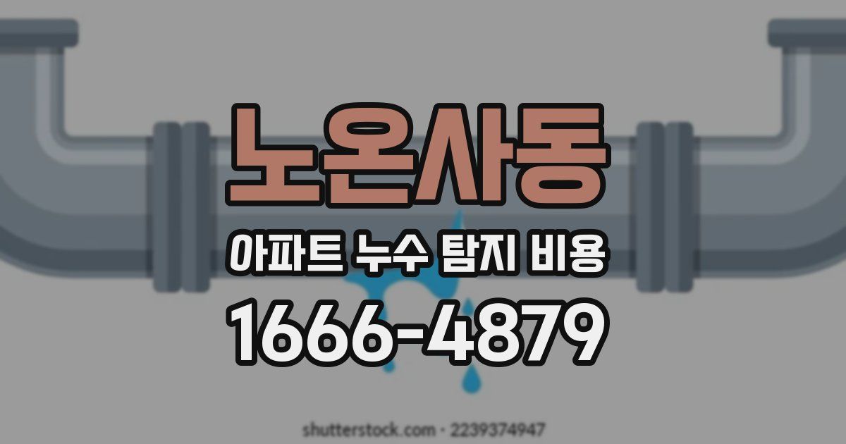 노온사동 아파트 누수 탐지 비용