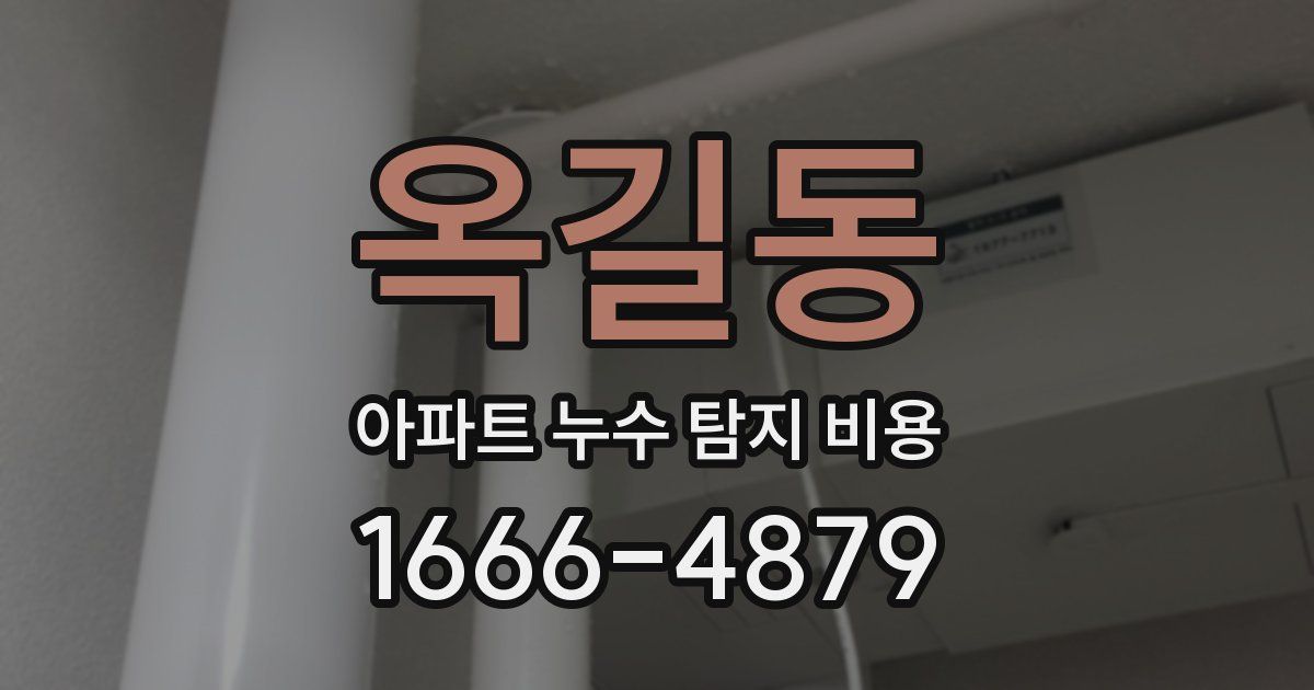 옥길동 아파트 누수 탐지 비용