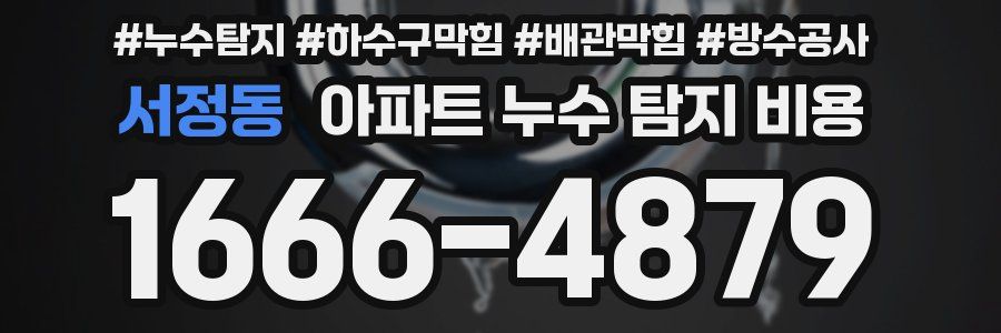 서정동 아파트 누수 탐지 비용