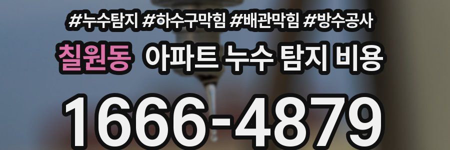 칠원동 아파트 누수 탐지 비용
