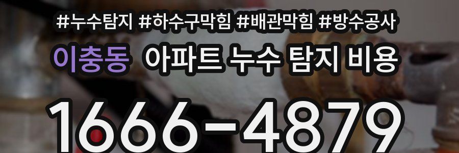 이충동 아파트 누수 탐지 비용