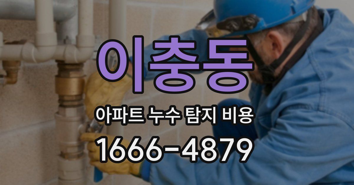 이충동 아파트 누수 탐지 비용