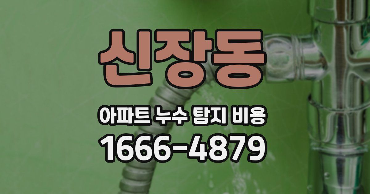 신장동 아파트 누수 탐지 비용