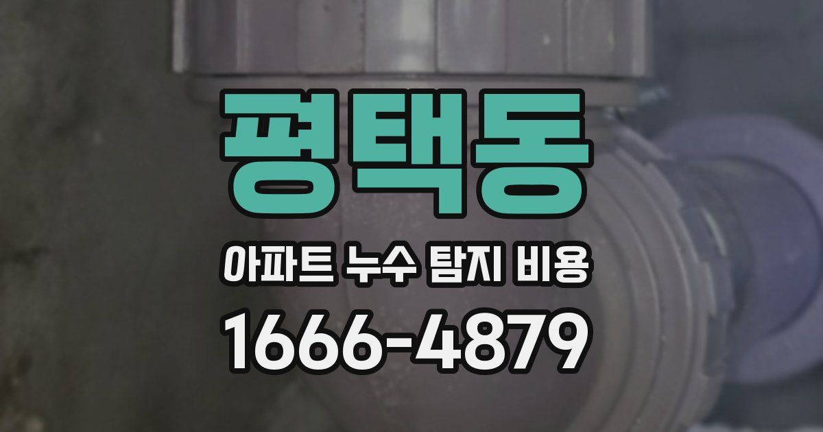 평택동 아파트 누수 탐지 비용
