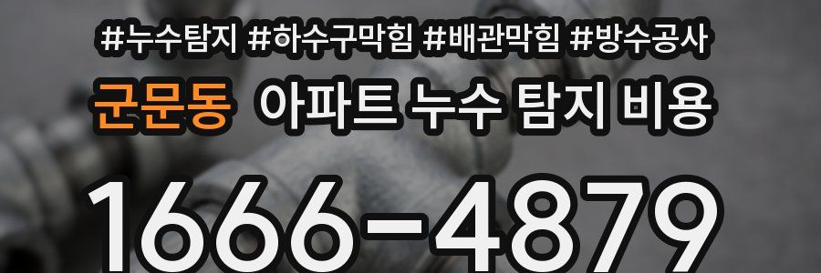 군문동 아파트 누수 탐지 비용