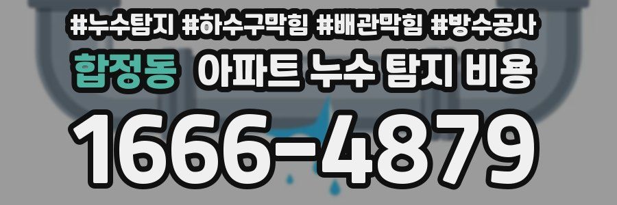 합정동 아파트 누수 탐지 비용