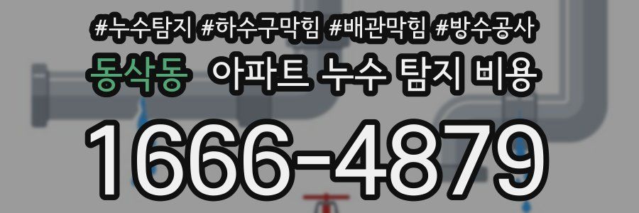 동삭동 아파트 누수 탐지 비용