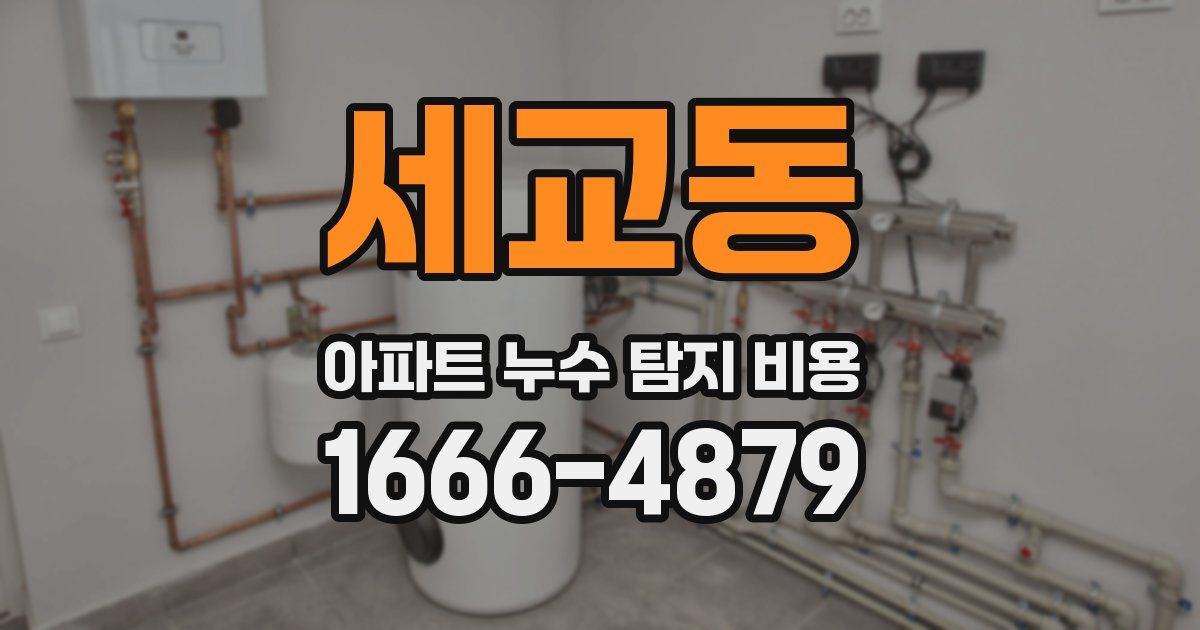 세교동 아파트 누수 탐지 비용