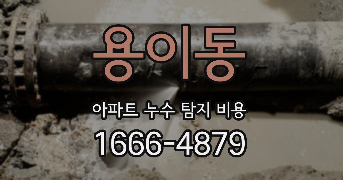 용이동 아파트 누수 탐지 비용