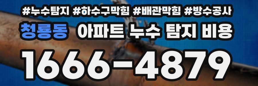 청룡동 아파트 누수 탐지 비용