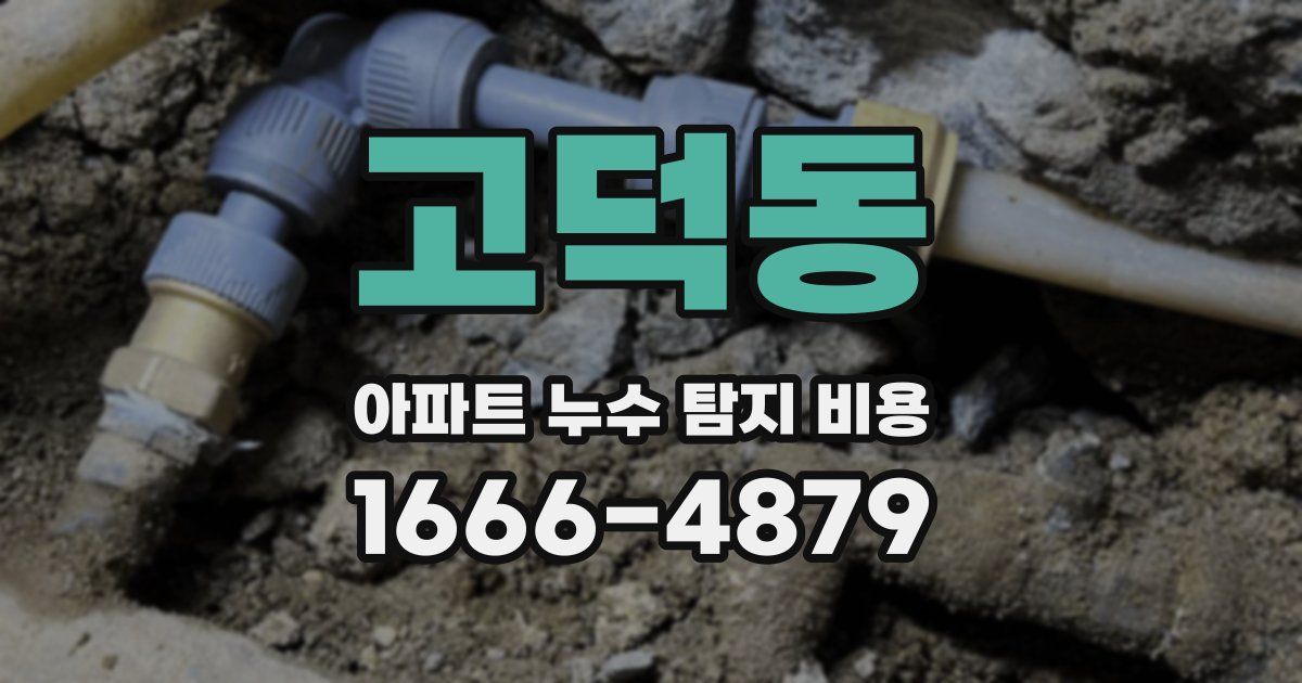 고덕동 아파트 누수 탐지 비용